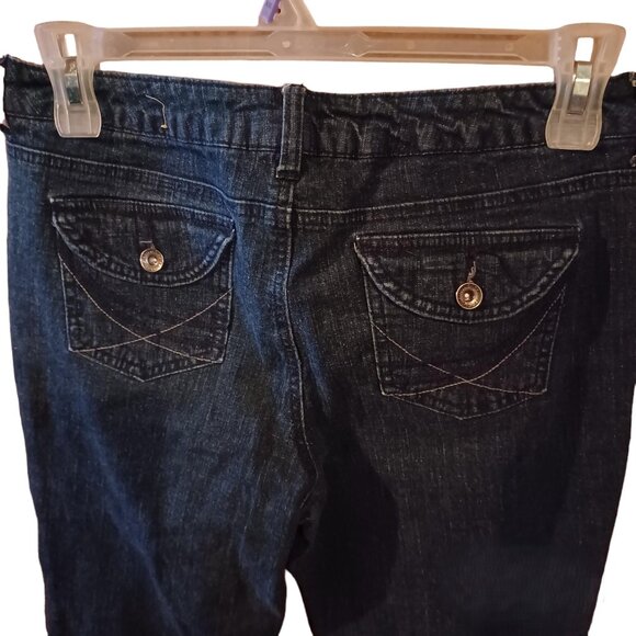 St. John's Bay Petite Dark Blue Denim Jeans Bootcut Size 12P Average - Picture 3 of 6